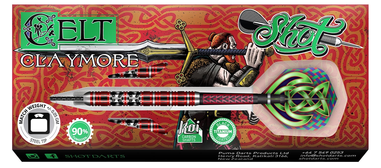 Celt Claymore Steel Tip Dart Set-90% Tungsten Barrels