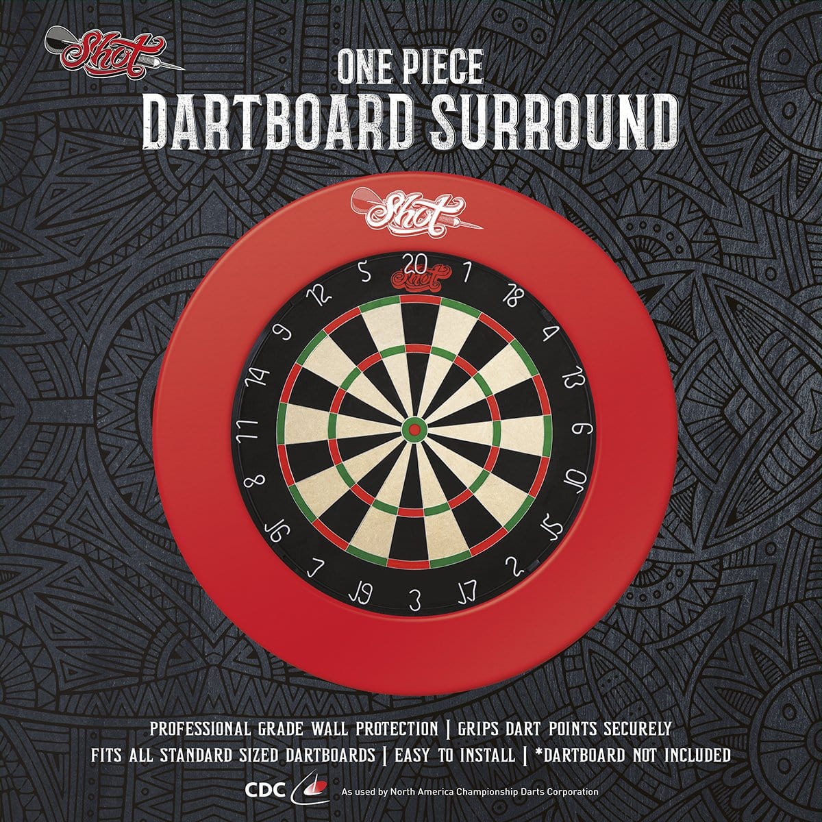 One Piece Dartboard Surround - Red
