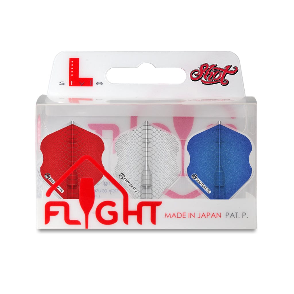 Shot L-Style EZ L1 Standard Shape Americana Gator Dart Flight Set Mixed (Red White Blue)