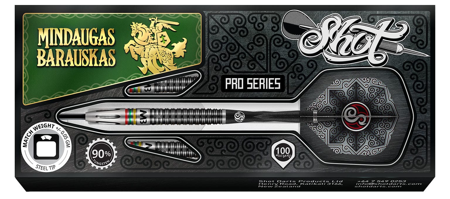 Shot Pro Series-Mindaugas Barauskas Steel Tip Dart Set-25gm - shot-darts