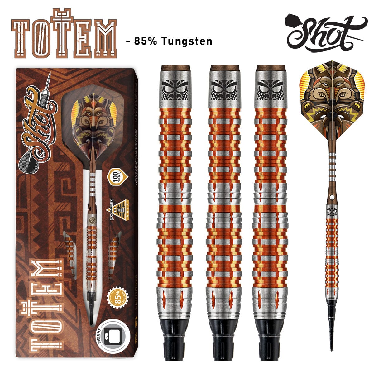 Totem 3 Series Soft Tip Dart Set - 85% Tungsten