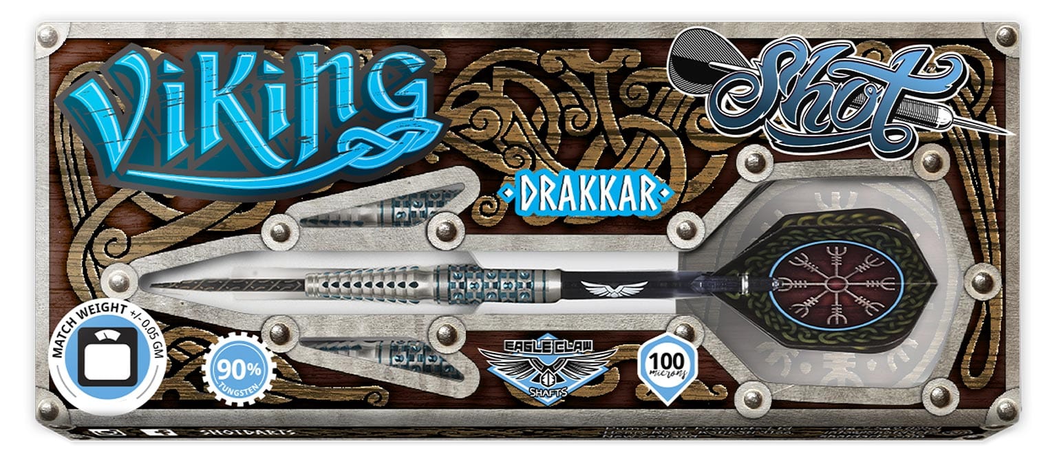 Viking Drakkar Steel Tip Dart Set-90% Tungsten - shot-darts