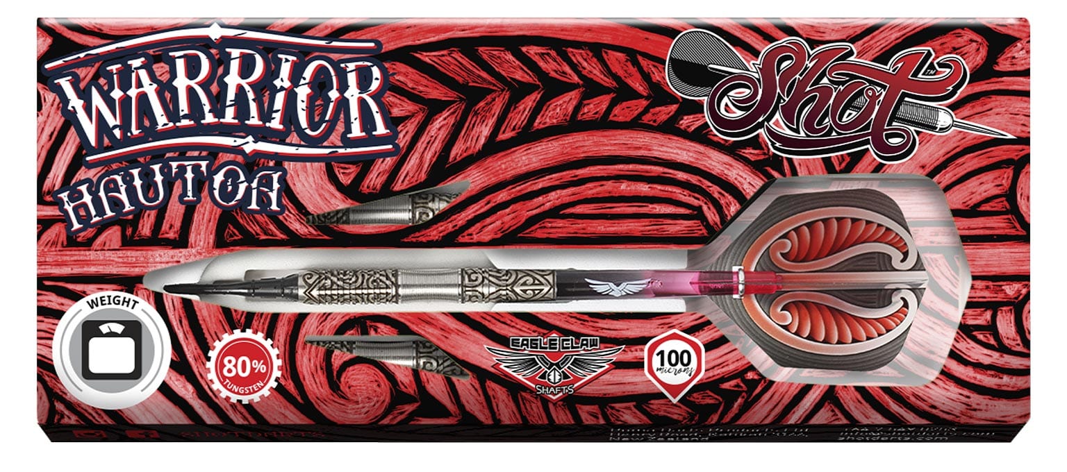 Warrior Hautoa Soft Tip Dart Set-80% Tungsten - shot-darts