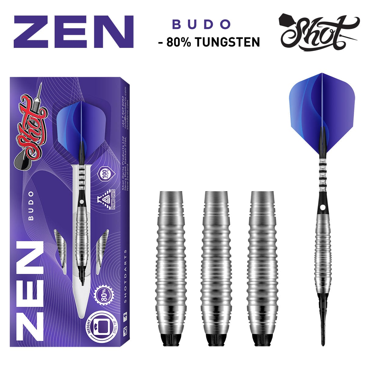 Zen Budo Soft Tip Dart Set - 80% Tungsten Barrels