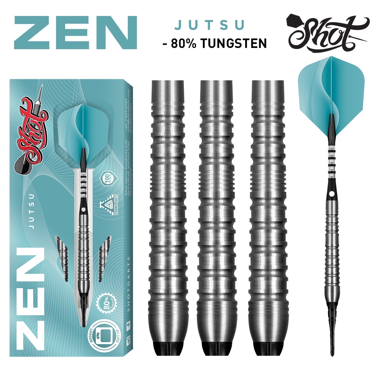 Zen Jutsu Soft Tip Dart Set - 80% Tungsten Barrels