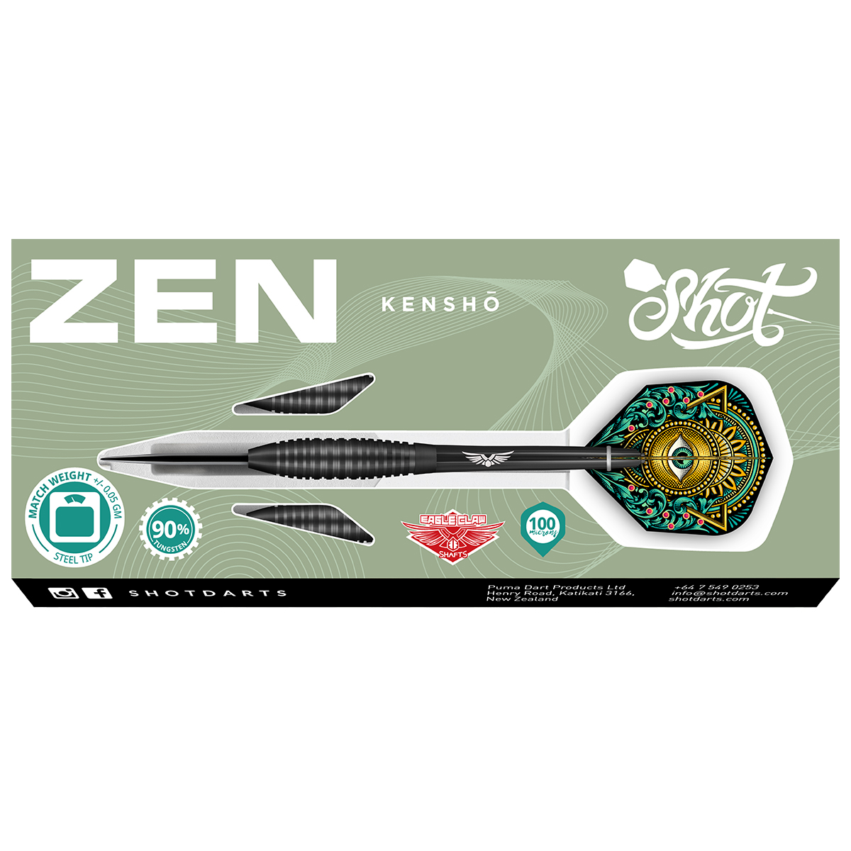Zen Kensho Steel Tip Dart Set-90% Tungsten