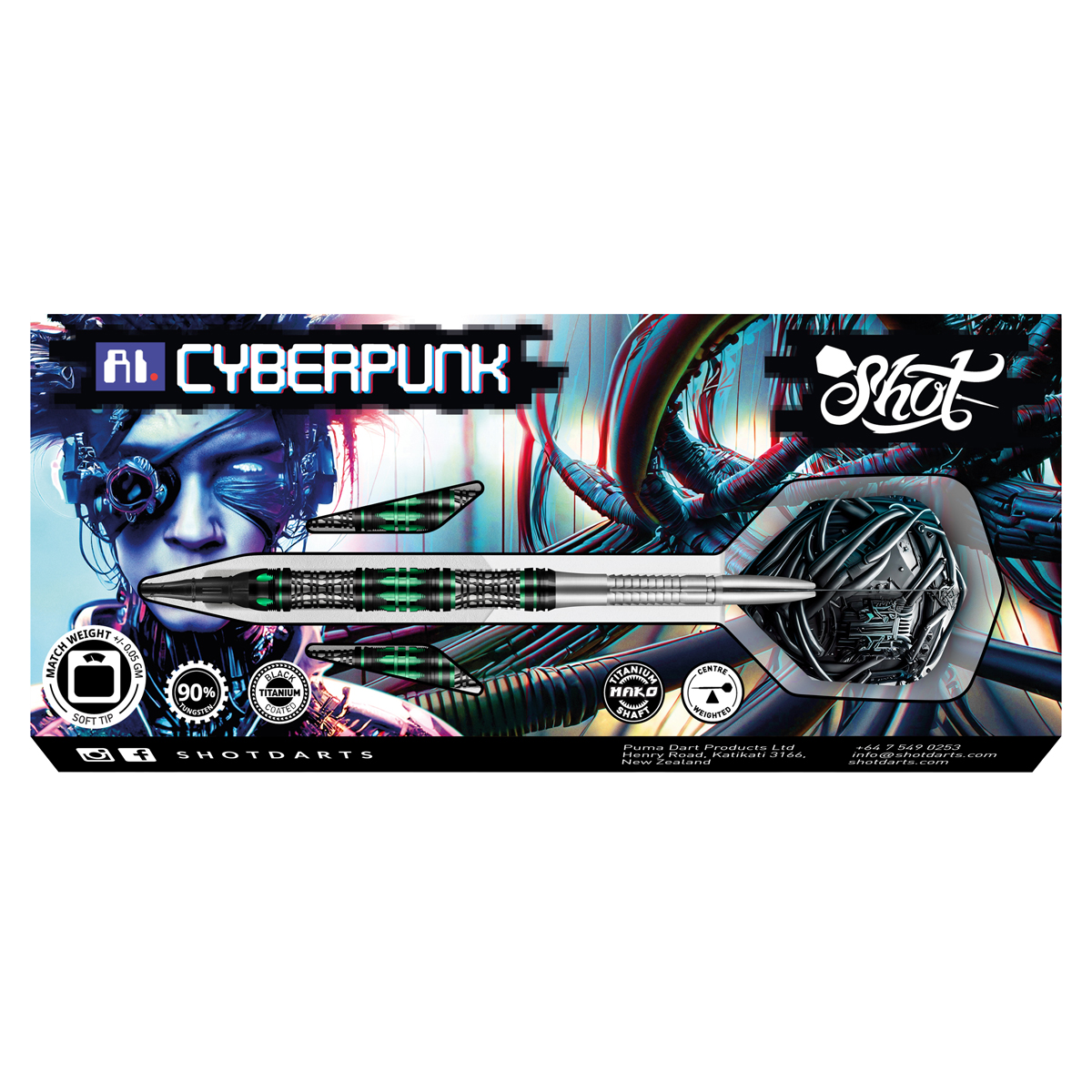AI Cyberpunk Soft Tip Dart Set-90% Tungsten