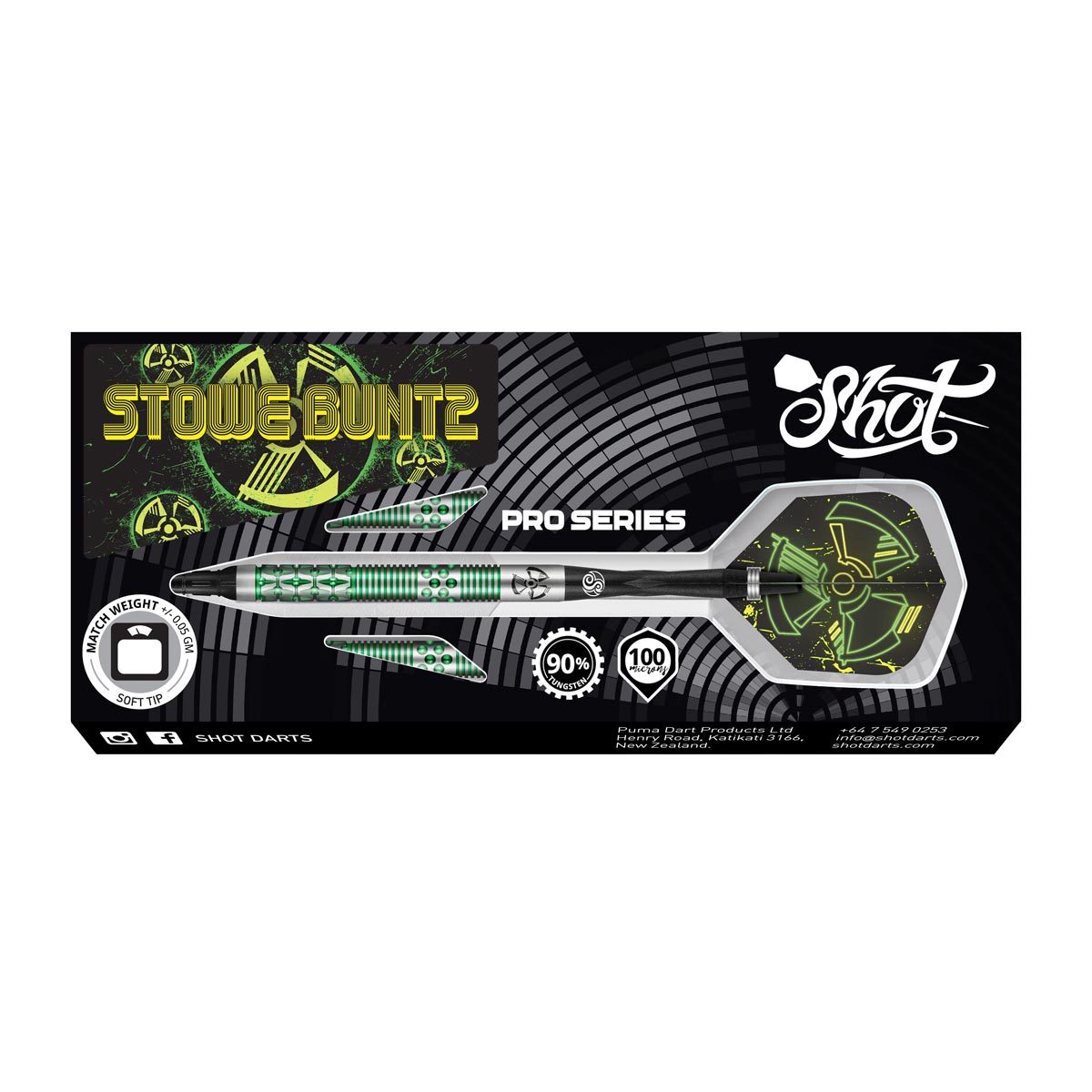 Shot Pro Series-Stowe Buntz Soft Tip Dart Set-90% Tungsten Barrels