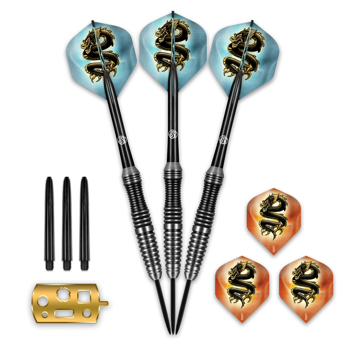 Shot Scimitar Steel Tip Darts Set-Professional Stainless Steel - Shot Darts New Zealand