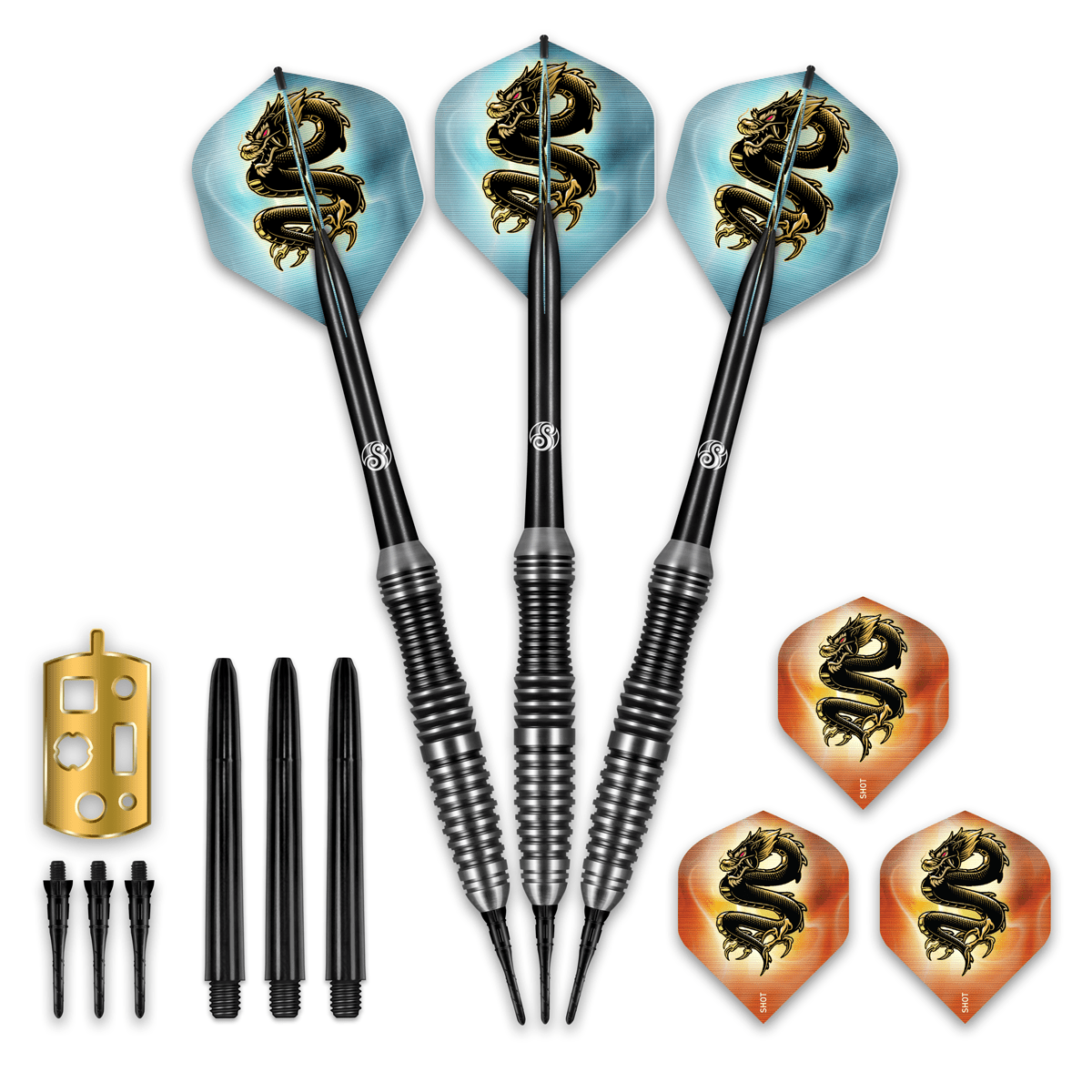 Shot Scimitar Soft Tip Darts Set-Professional Stainless Steel - Shot Darts New Zealand